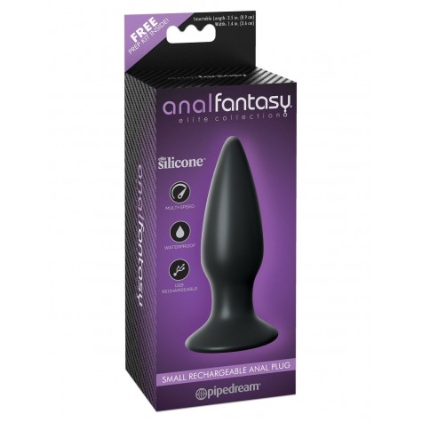 Чёрная малая анальная вибропробка Small Rechargeable Anal Plug - 10,9 см.